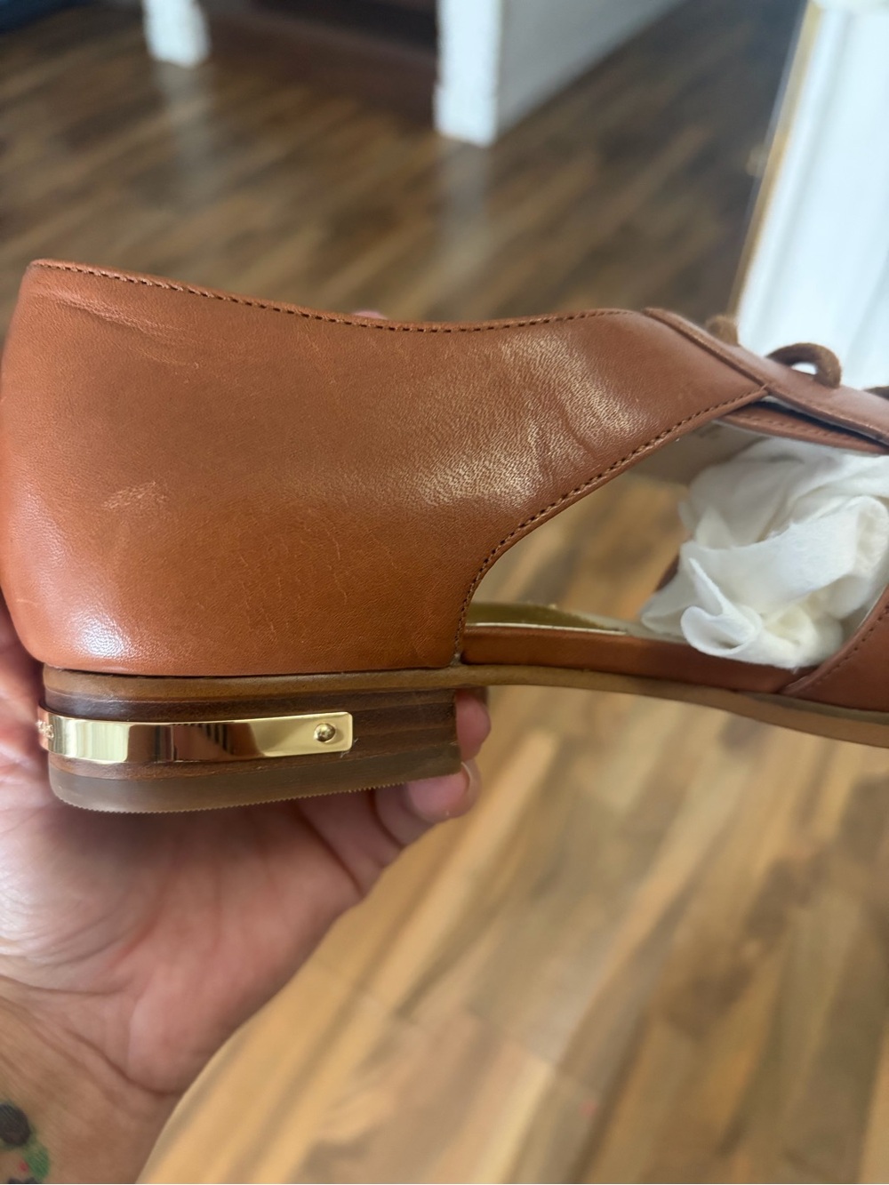 MICHAEL Michael Kors Tan Cognac Brown Leather Pointed Toe Graham Oxfords, 7M - Picture 2 of 9
